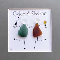 Personalised Sea Glass Friend Art, Framed Friendship Gift - thumbnail 2