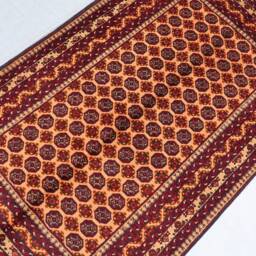 Red Orange 3'2x5'1 Ft Afghan Hand Knotted Veg Dyes 100% Wool Rug - Turkmen Tribal Khoja Roshnaye Oriental Bukhara Rug, 3x5 Kitchen - thumbnail 2