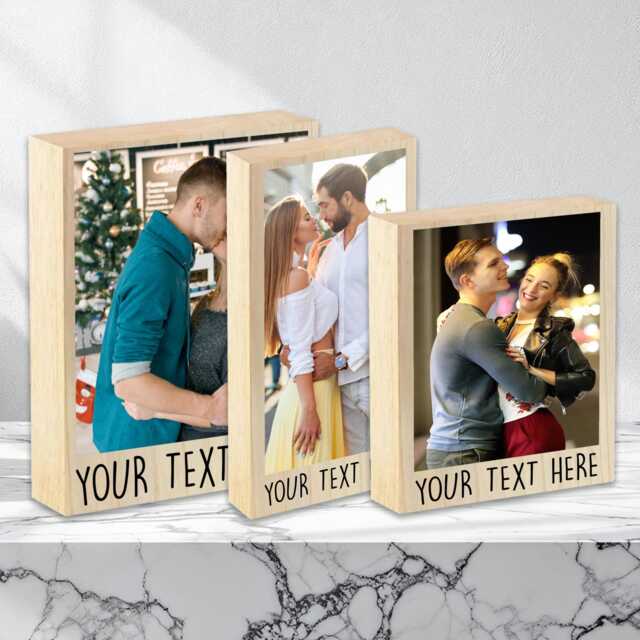 Custom Wooden Photo Gift - Personalised Valentine's Day For Him/Her, Anniversary Keepsake, Christmas, Wedding Couples - image 1