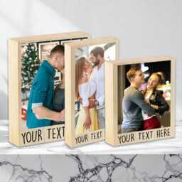 Custom Wooden Photo Gift - Personalised Valentine's Day For Him/Her, Anniversary Keepsake, Christmas, Wedding Couples - thumbnail 1