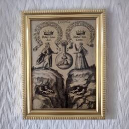 "Solar King & Lunar Queen - Johann Daniel Mylius, 1628 Handmade Canvas Reproduction 5""x7" - thumbnail 1