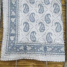 Paisley Print Cotton Baby Quilt Hand Block Kantha Blanket - thumbnail 2
