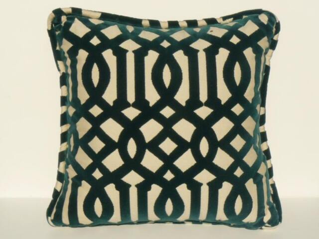 Imperial Trellis Peacock Velvet - This Listing Is For One Pillow - image 1
