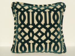 Imperial Trellis Peacock Velvet - This Listing Is For One Pillow - thumbnail 1
