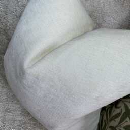 Handmade Ivory Chenille Pillow Cover Neutral Designer Sofa Cushion - thumbnail 4