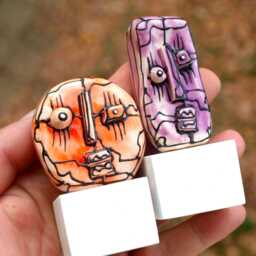 Mini Ceramic Art, Family Portrait Shelf Desk Sculpture, Gift For The Couple, Head Couple Gift, 99Heads - thumbnail 4