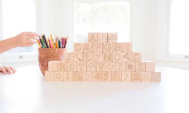 Baby Shower Activity - Engraved Maple Wooden Alphabet Blocks For Decorating Games & Activities - image 1