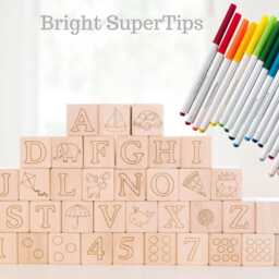 Baby Shower Activity - Engraved Maple Wooden Alphabet Blocks For Decorating Games & Activities - thumbnail 4