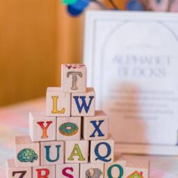 Baby Shower Activity - Engraved Maple Wooden Alphabet Blocks For Decorating Games & Activities - thumbnail 3