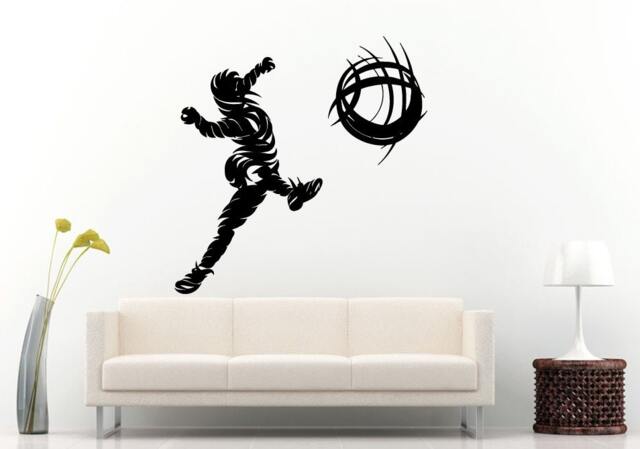 Soccer in Action Abstract Man Kicking A Ball Athlete Sport Mans Game European Football Wall Decal Vinyl Sticker Mural Room Decor L794 - image 1