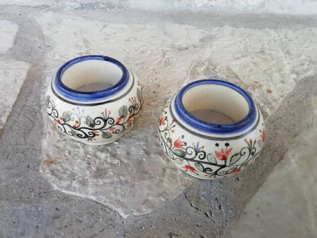 Set Of Two Handmade & Free Handpainted Candle Holders - image 1