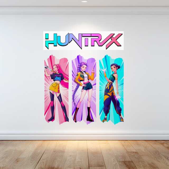 Kpop Huntrix Animated Children's Room Decoration Wall Vinyl Graphic Sticker - image 1