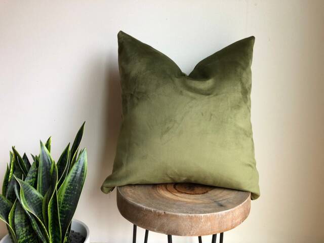 Designer Fabric Fern Green Velvet Lux Textured Pillow Cover Euro Sham 16 18 20 22 24 26 Cushion Nursery Extra Long Lumbar Christmas - image 1