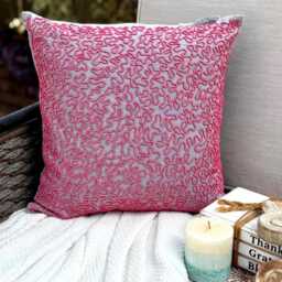 "Pink Beaded Corals Cotton Beach Throw Pillow Cover, 16""x16" - thumbnail 1