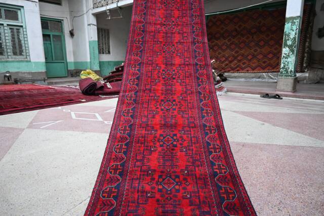 13 Ft, Runner Rug, 13.0 X 2.10 Handmade Turkmen 100% Wool Hallway Rug Runner, Long Afghan Carpet , Oriental - image 1