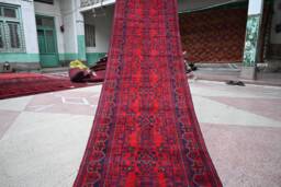 13 Ft, Runner Rug, 13.0 X 2.10 Handmade Turkmen 100% Wool Hallway Rug Runner, Long Afghan Carpet , Oriental - thumbnail 1