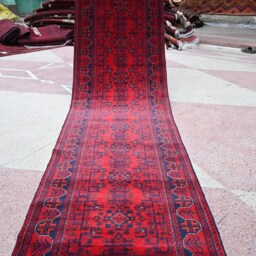 13 Ft, Runner Rug, 13.0 X 2.10 Handmade Turkmen 100% Wool Hallway Rug Runner, Long Afghan Carpet , Oriental - thumbnail 4