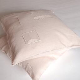 Rose Peach Linen Pillow Cover Embroidered Case Pastel Pink Cushion Decorative Throw Kids - thumbnail 2