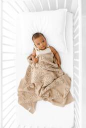 Heart Knit Baby Blanket - Organic Cotton, Soft Newborn Gift, Crib For Girls & Boys - thumbnail 1