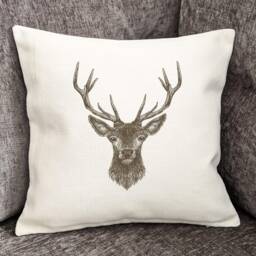 Stag Cushion Cover, Stag, Country Home Decor, Thick Material - 40cm - thumbnail 2