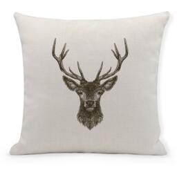 Stag Cushion Cover, Stag, Country Home Decor, Thick Material - 40cm - thumbnail 1
