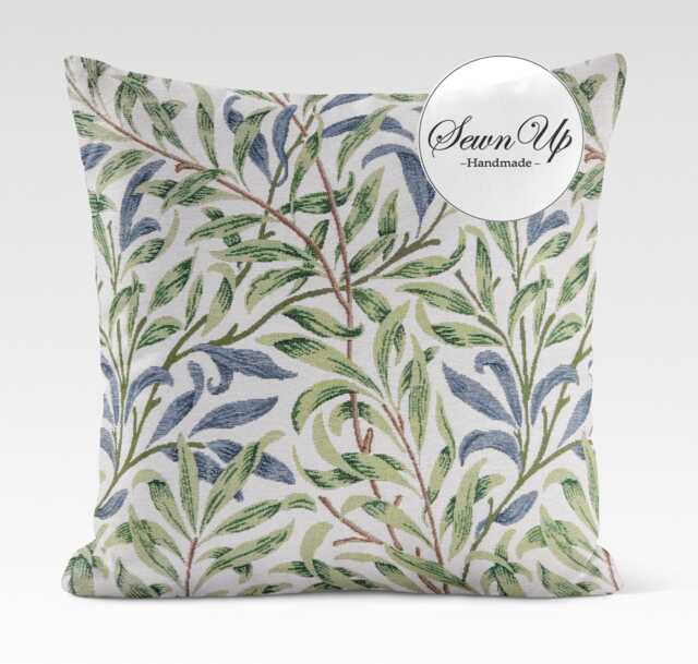 Cushion Cover Chenille 29 Sizes William Morris Willow Bough Green Garden Handmade Floral Leaves Victorian Arts Scatter Throw Pillow - image 1