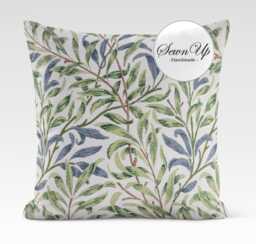Cushion Cover Chenille 29 Sizes William Morris Willow Bough Green Garden Handmade Floral Leaves Victorian Arts Scatter Throw Pillow - thumbnail 1