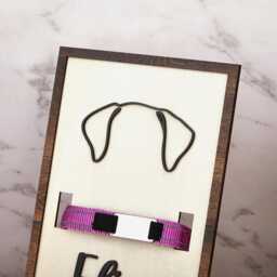 Personalized Dog Ears Line Drawing, Custom Ear Sign, Pet Loss Memorial Gift, Pet Collar Holder, Framed Art, Bereavement Gifts - thumbnail 3