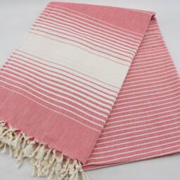 "Turkish Towel, Red Towel, Handmade Towel, Turkish Beach Towel, Sauna Towel, , 40""x60" - thumbnail 3