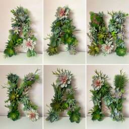 Large Moss Wall Letter Faux Succulent Woodland Decor - 60cm - thumbnail 1