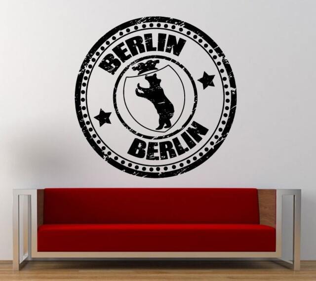 Berlin Stamp Wall Decal Sticker Vinyl Mural Leaving Bedroom Room Home Decor Free Shipping L326 - image 1