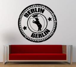 Berlin Stamp Wall Decal Sticker Vinyl Mural Leaving Bedroom Room Home Decor Free Shipping L326 - thumbnail 1