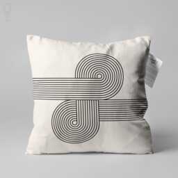 Mid Century Bauhaus Pillow Cover Soft Chenille, Double Sided Print