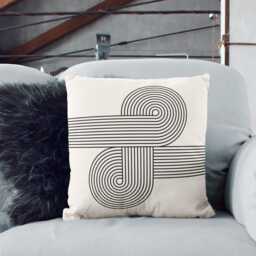 Mid Century Bauhaus Pillow Cover Soft Chenille, Double Sided Print - thumbnail 2