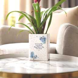 Personalised Ceramic Plant Pot With Blue Flowers & Butterflies - For Birthdays, Anniversaries, Mother's Day - thumbnail 3