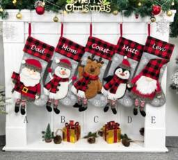 Personalized 3D Christmas Stockings Holidays Stocking-Present/Gift Collection Bag Monogrammed Stockings - thumbnail 1