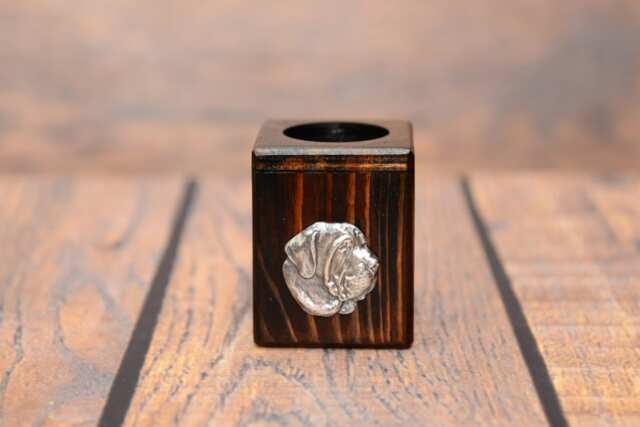 Brazilian Mastiff - Wooden Candlestick With Dog, Souvenir, Decoration, Limited Edition, Collection - image 1
