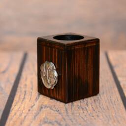 Brazilian Mastiff - Wooden Candlestick With Dog, Souvenir, Decoration, Limited Edition, Collection - thumbnail 2