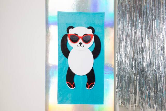 "Panda Beach Towel [Blue/Yellow Green] - Cute 30""x60" - image 1