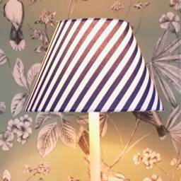 Handmade Navy Striped Tapered Lampshade Nautical Home Decor - thumbnail 3
