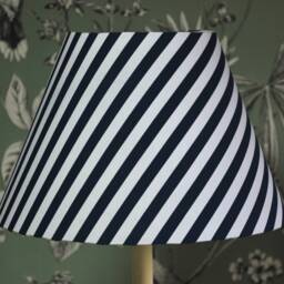 Handmade Navy Striped Tapered Lampshade Nautical Home Decor - thumbnail 2