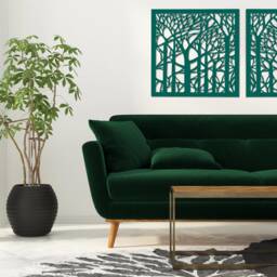 3D Decorative Wood Wall Panel Forest, 60 cm, Picture, Openwork Decor, Art, Ornament, Living Room, Ornate Decor - thumbnail 3