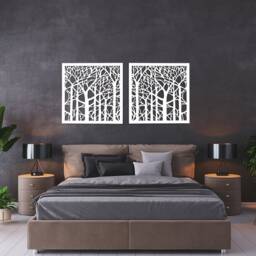 3D Decorative Wood Wall Panel Forest, 60 cm, Picture, Openwork Decor, Art, Ornament, Living Room, Ornate Decor - thumbnail 2