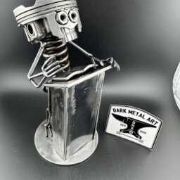 Handmade Metal Teacher Sculpture - Upcycled Car & Motorcycle Parts - thumbnail 4
