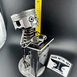 Handmade Metal Teacher Sculpture - Upcycled Car & Motorcycle Parts - thumbnail 3