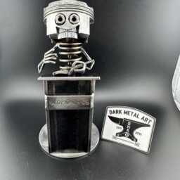Handmade Metal Teacher Sculpture - Upcycled Car & Motorcycle Parts - thumbnail 2