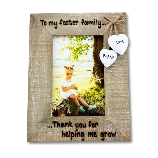 Foster Family/Parents Gift - Personalised Driftwood Photo Frame 6x4 - image 1