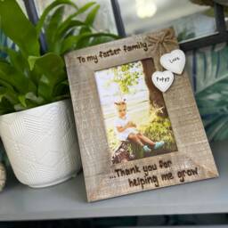 Foster Family/Parents Gift - Personalised Driftwood Photo Frame 6x4 - thumbnail 2