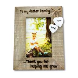 Foster Family/Parents Gift - Personalised Driftwood Photo Frame 6x4 - thumbnail 1