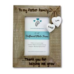 Foster Family/Parents Gift - Personalised Driftwood Photo Frame 6x4 - thumbnail 3